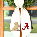 College Football Dog & Script “A” Wreath Sash – Handmade