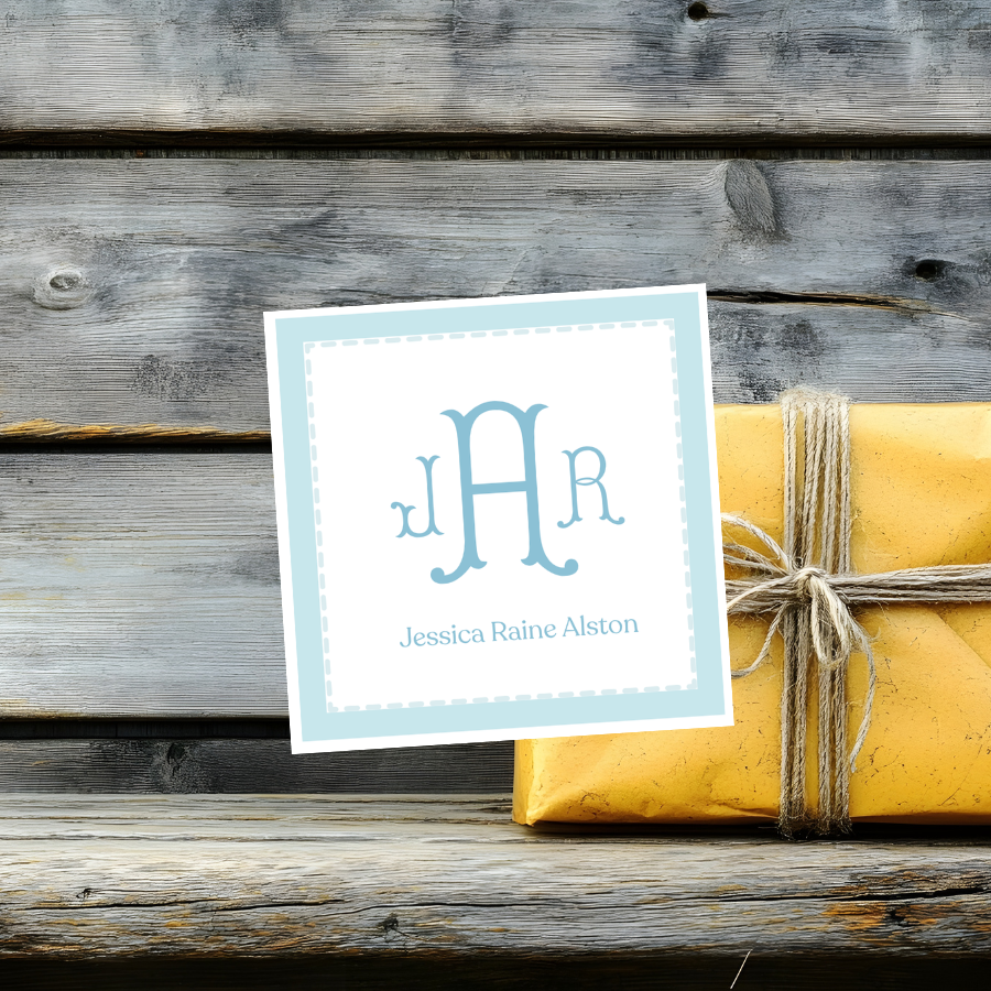 Personalized Monogram Stationery | Custom Name Note Cards | Classic Script Initial Flat Cards