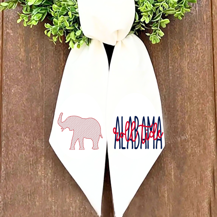 Alabama Roll Tide Embroidered Wreath Sash