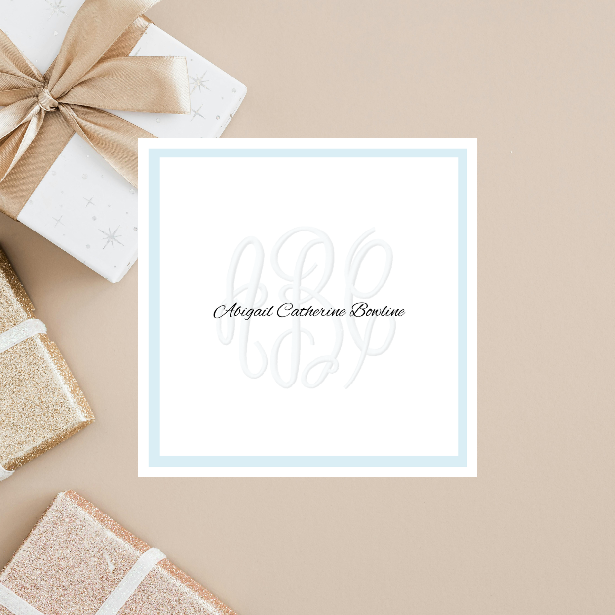 Elegant Personalized Calling Cards – Watercolor Script Monogram