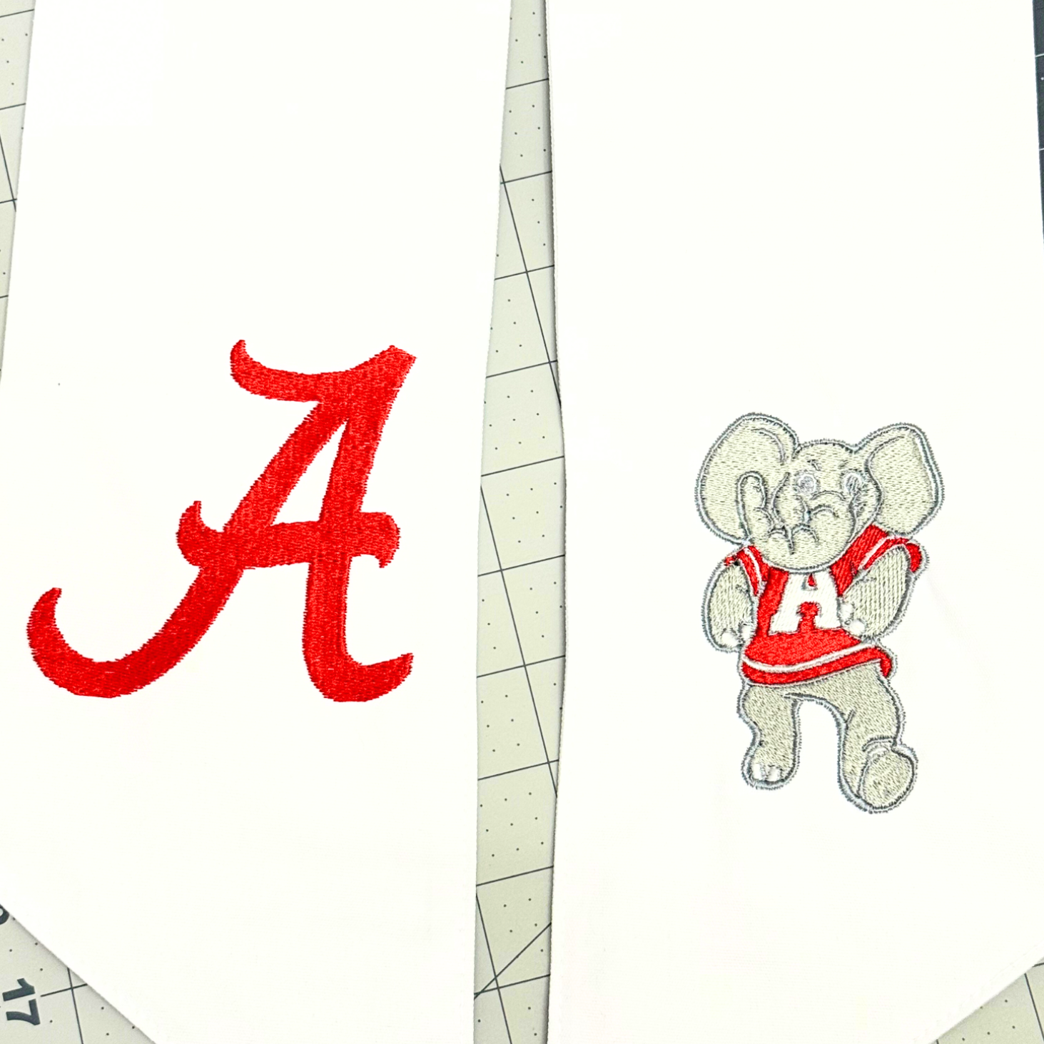 Alabama Crimson Spirit Wreath Sash | Embroidered Big Al & Script A | Game Day Door Decor