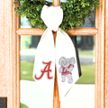 Alabama Crimson Spirit Wreath Sash | Embroidered Big Al & Script A | Game Day Door Decor