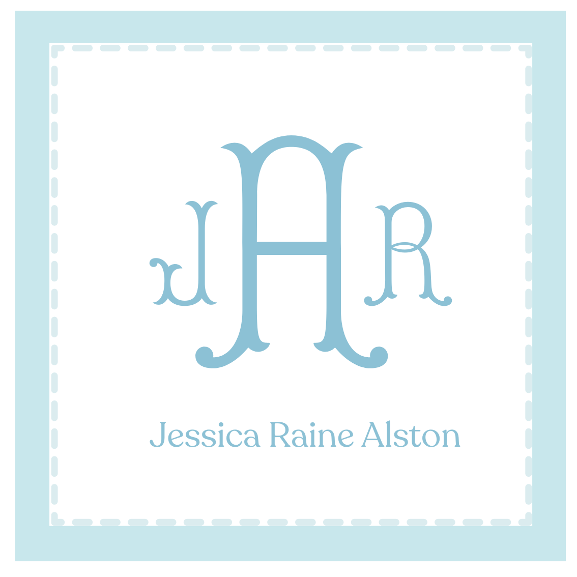 Personalized Monogram Stationery | Custom Name Note Cards | Classic Script Initial Flat Cards