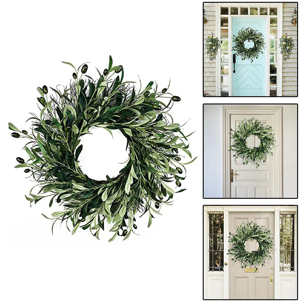 Artificial Green Olive Wreath for All-Year Decor