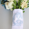 Personalized Bride’s Bouquet Wrap – Embroidered Monogram Wedding Bouquet Sash