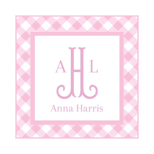 Personalized Pink Monogram Enclosure Cards | Custom Name Gift Tags | Baby Gift & Shower Enclosure Card