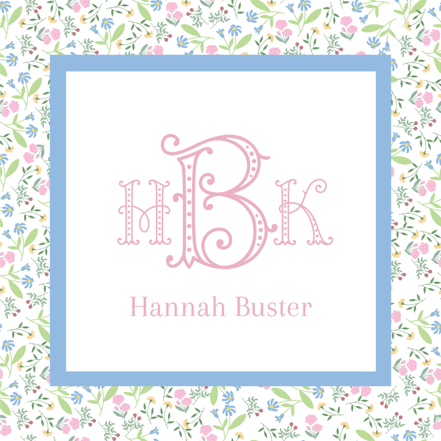 Personalized Gift Enclosure Cards with Floral Monogram | 3x3 Custom Note Cards (24 Pack)