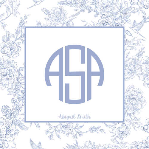 Blue Floral Monogram Gift Tags – Premium Cardstock, Hand Prepared