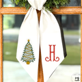 Chic Christmas Tree Monogram Wreath Sash