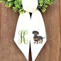 Dachshund Personalized Wreath Sash | Monogrammed Dog Wreath Sash