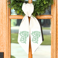 Vintage Vine Monogram Wreath Sash | Embroidered Door Decor