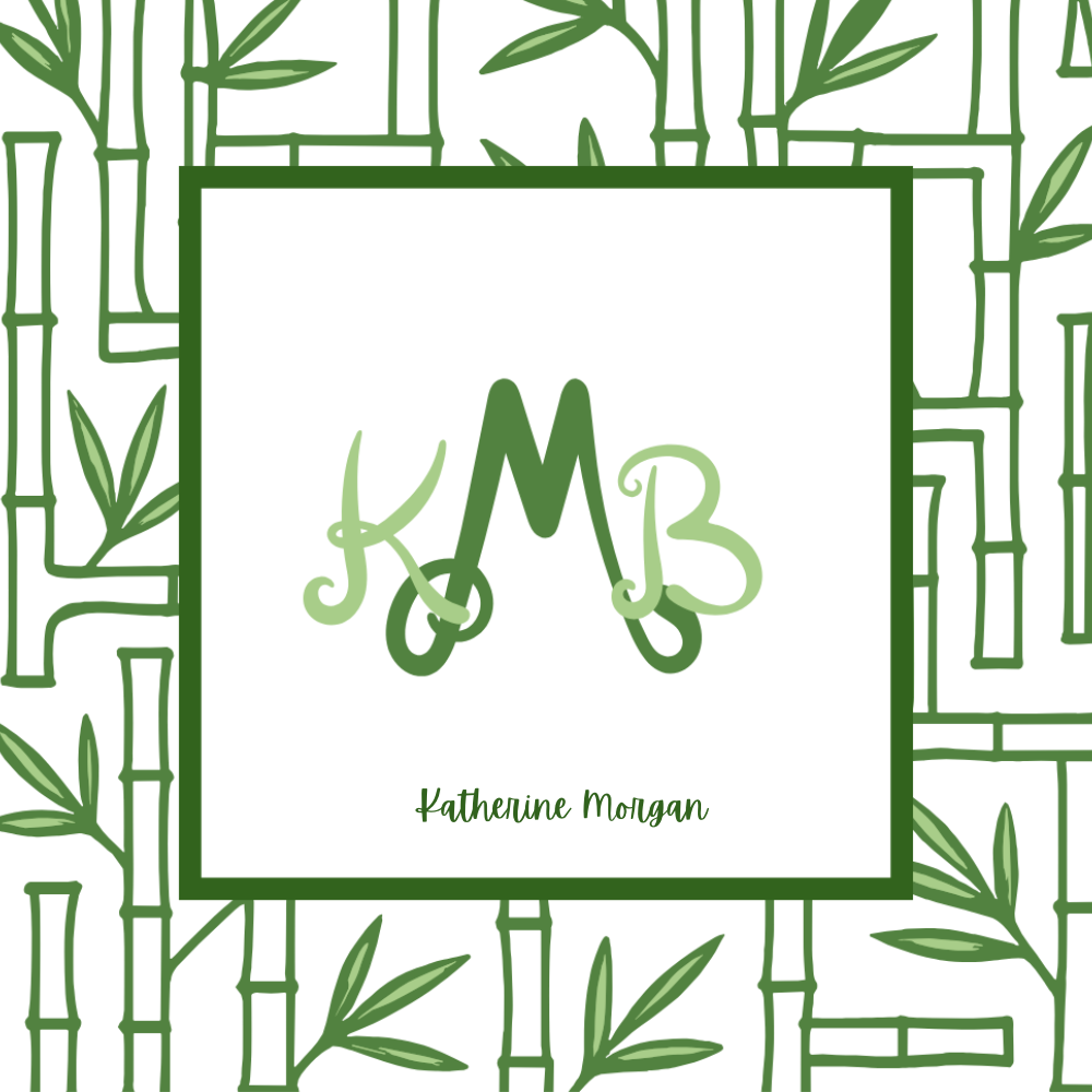 Bamboo Monogram Personalized Calling Cards