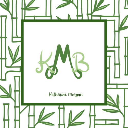 Bamboo Monogram Personalized Calling Cards