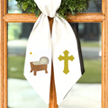 Nativity Manger and Cross Wreath Sash