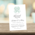 Personalized Rehearsal Dinner Invitation | Elegant Monogram Wedding Dinner Invite | Printable or Printed Invitation