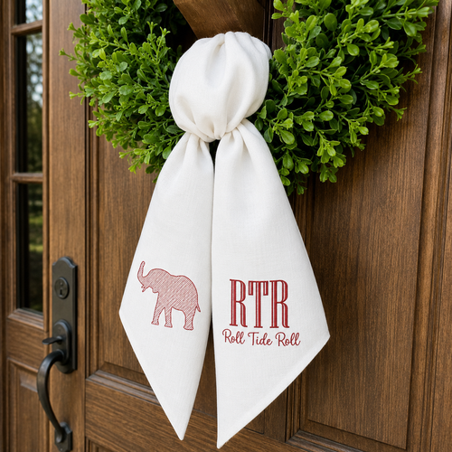 Alabama Roll Tide Embroidered Wreath Sash
