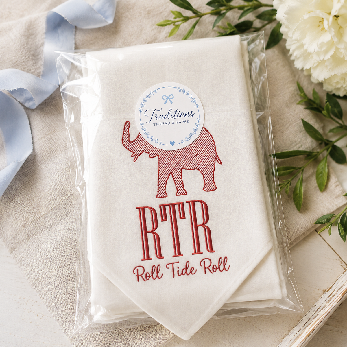 Alabama Roll Tide Embroidered Wreath Sash