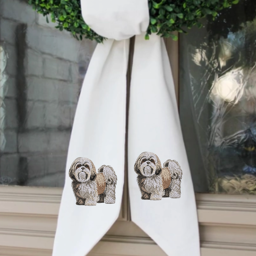 Personalized Shih Tzu Wreath Sash with Monogram
