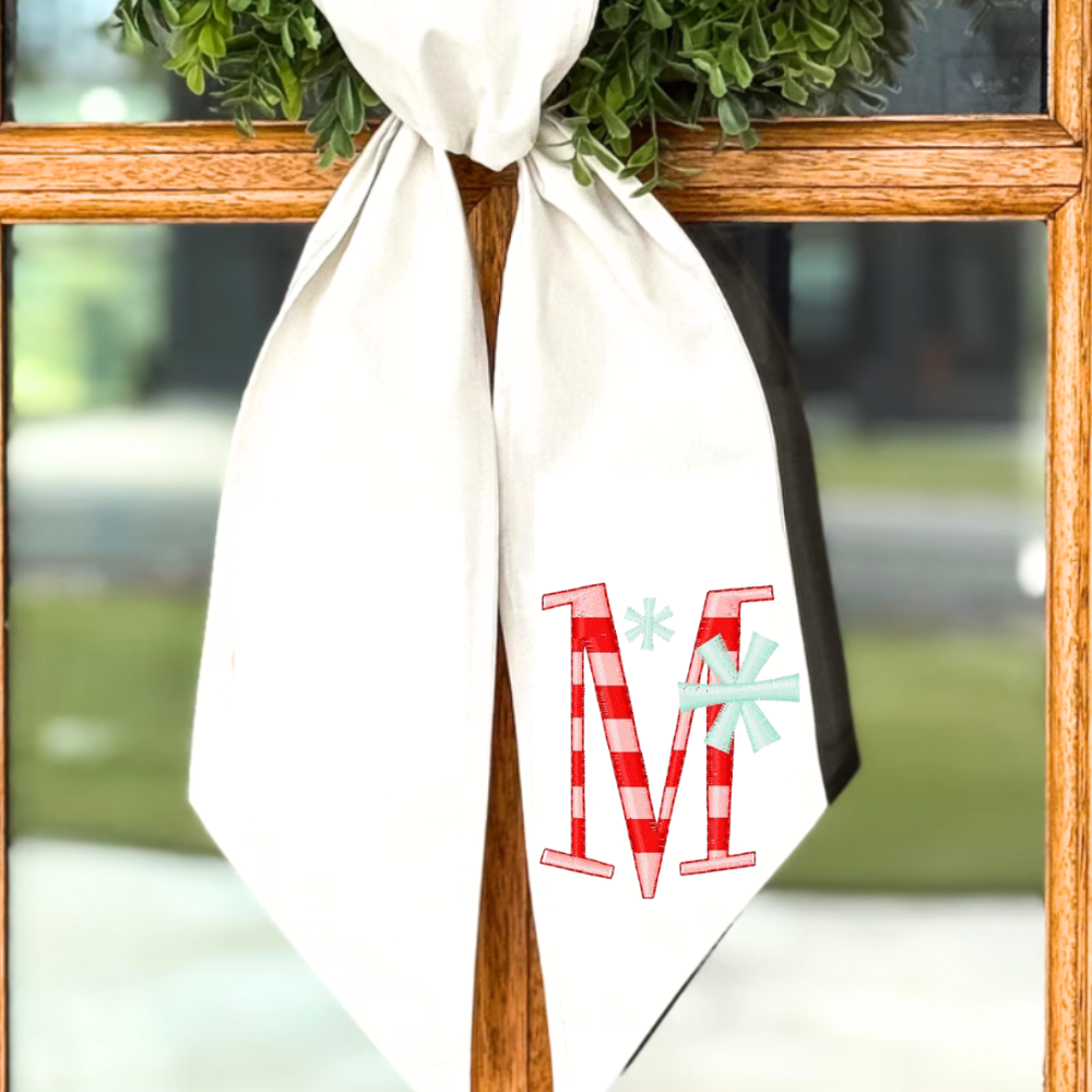 Personalized Snowflake Christmas Wreath Sash