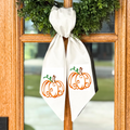 Swirly Pumpkin Wreath Sash – Personalized Fall Front Door Bow