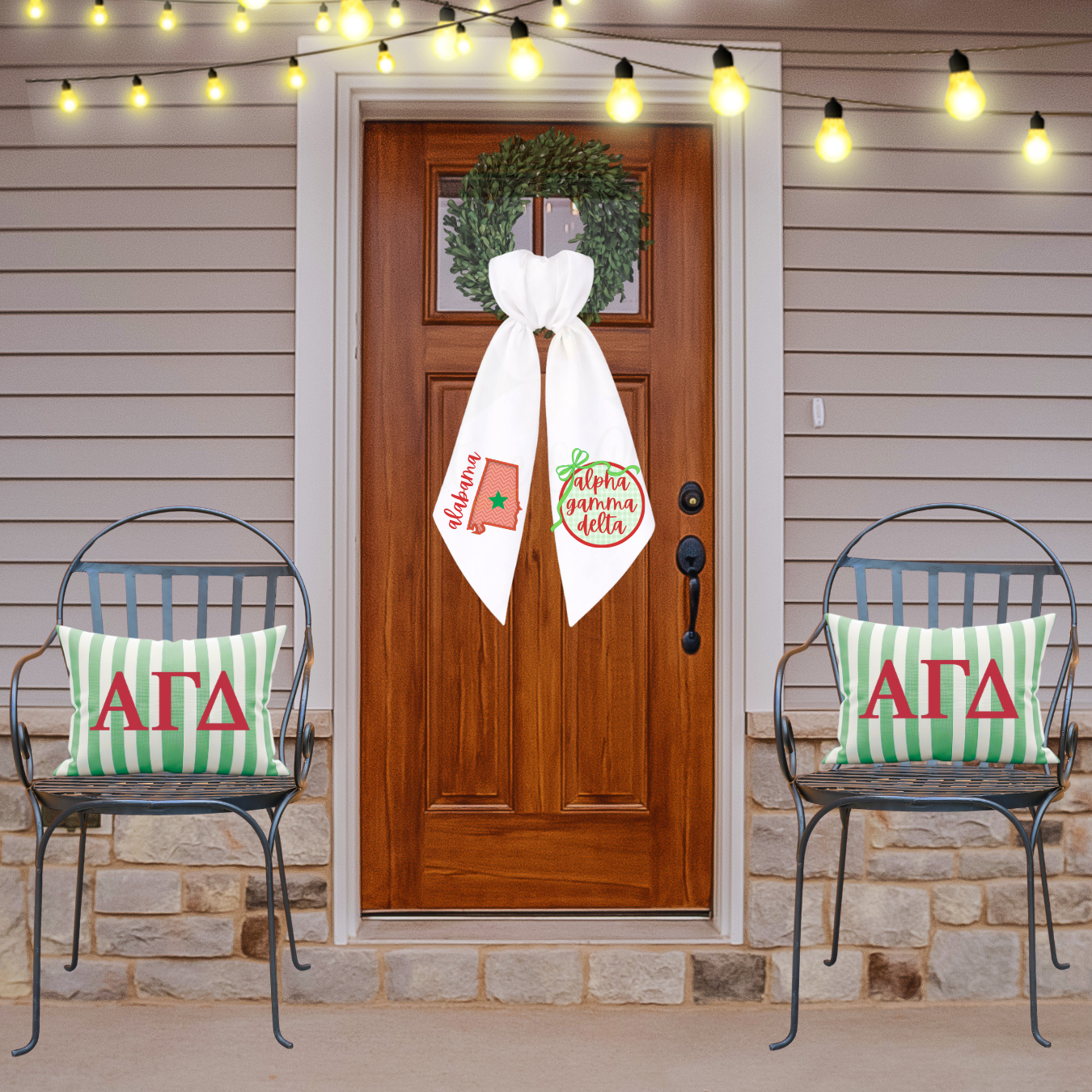 Alpha Gamma Delta Alabama Wreath Sash