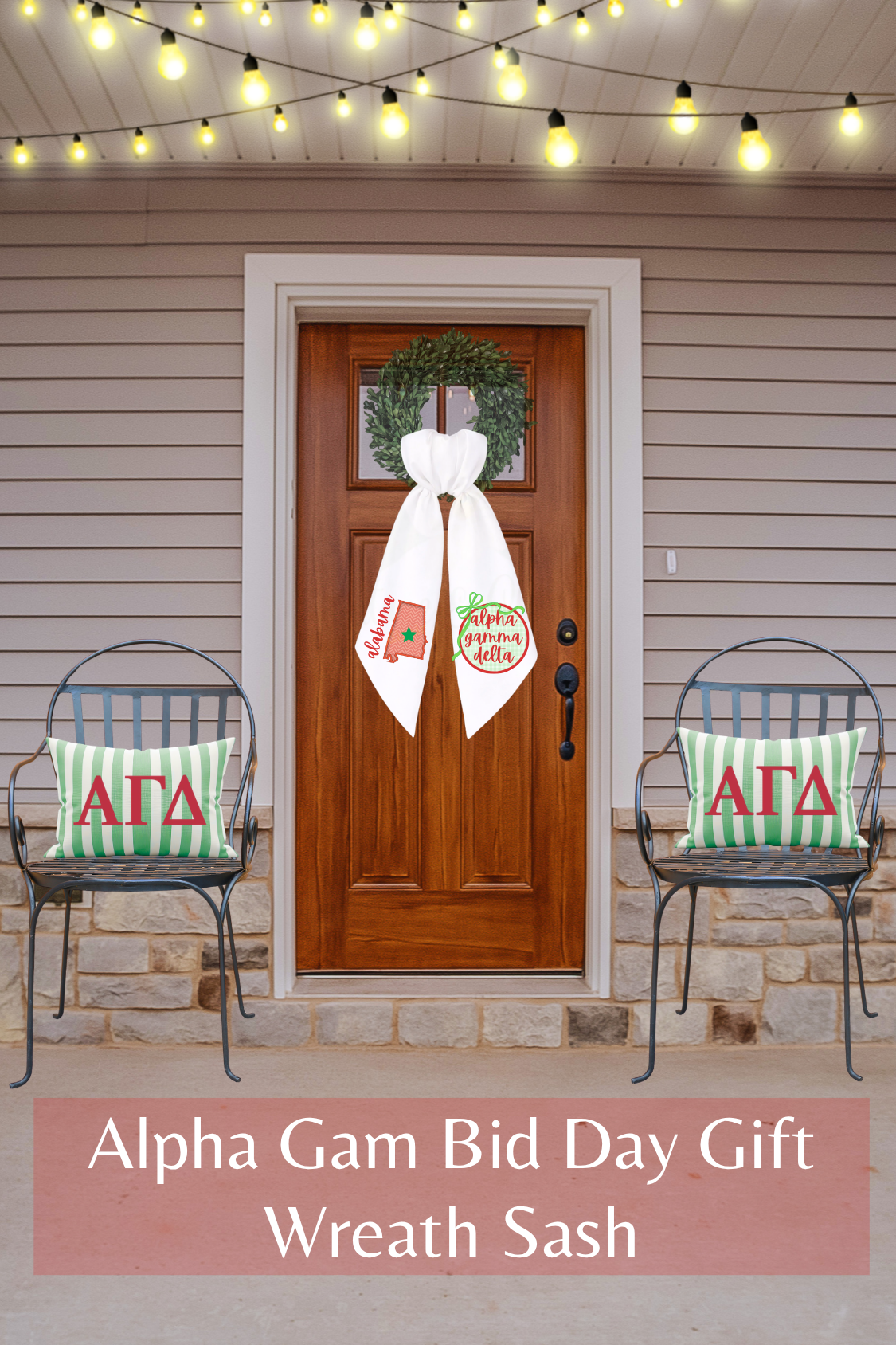 Alpha Gamma Delta Alabama Wreath Sash