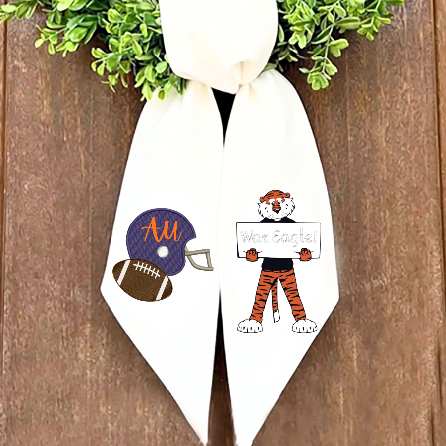 Personalized Auburn Football Wreath Sash