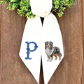 Australian Shepherd Monogram Wreath Sash | Personalized Embroidered Dog Wreath Sash