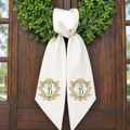 Personalized Monogram Wreath Sash | Ornate Embroidered Initial Wreath Sash