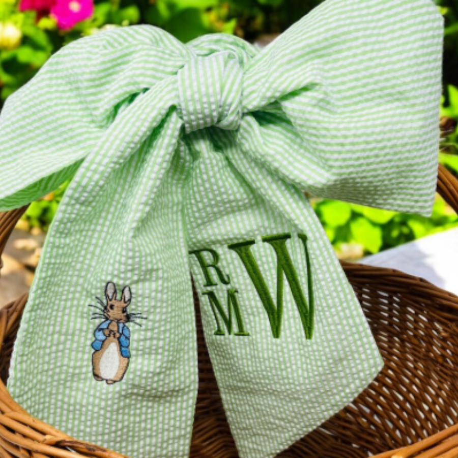Personalized Easter Basket Bow & Sash