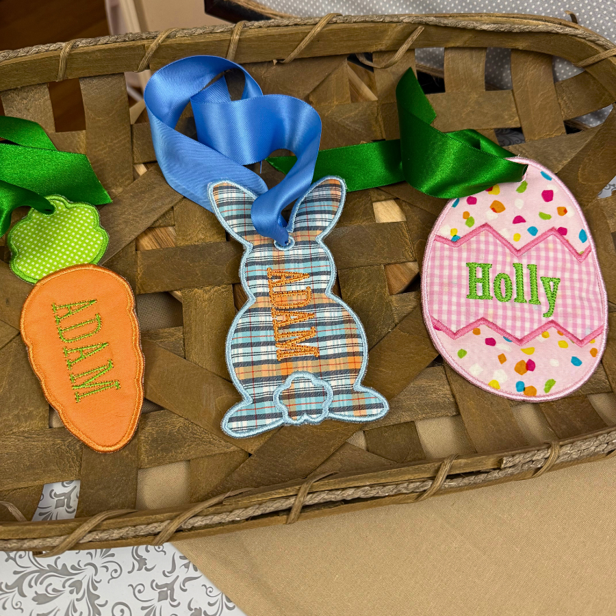 Personalized Easter Basket Name Tags – Bunny, Carrot & Egg Designs
