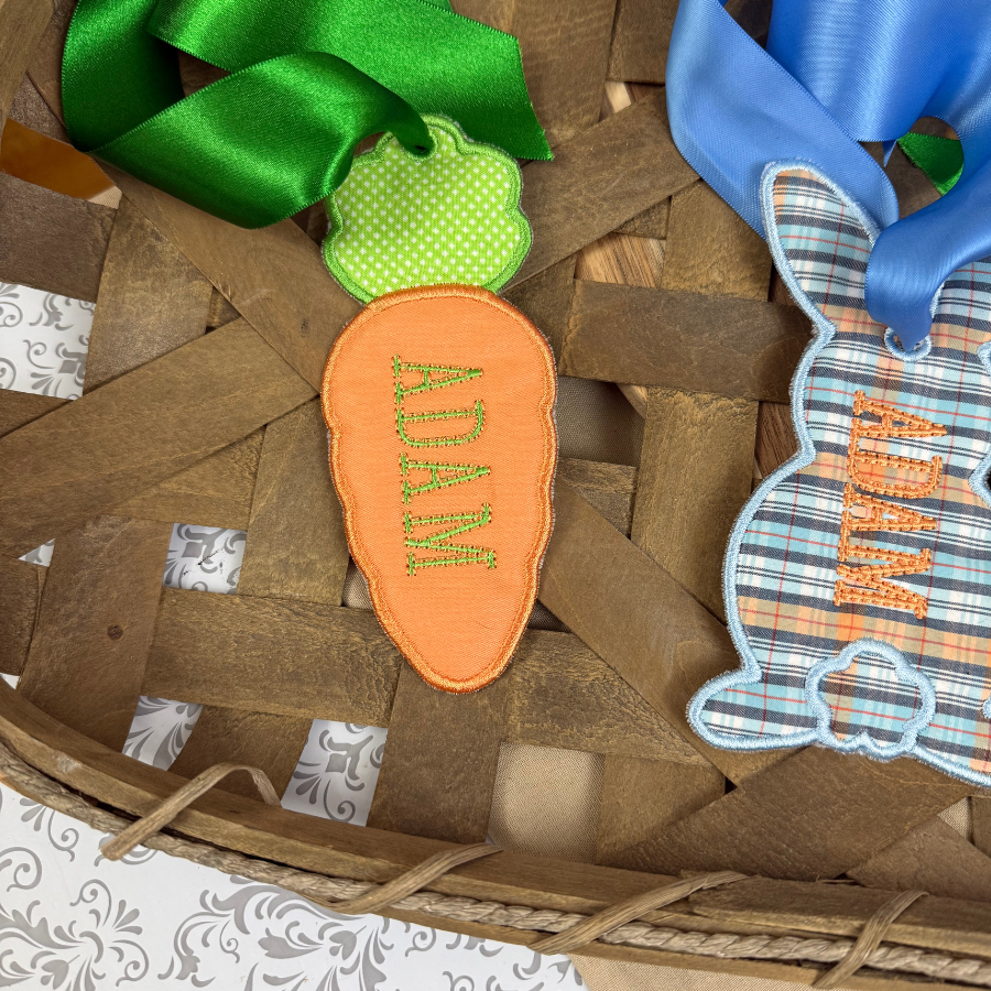 Personalized Easter Basket Name Tags – Bunny, Carrot & Egg Designs