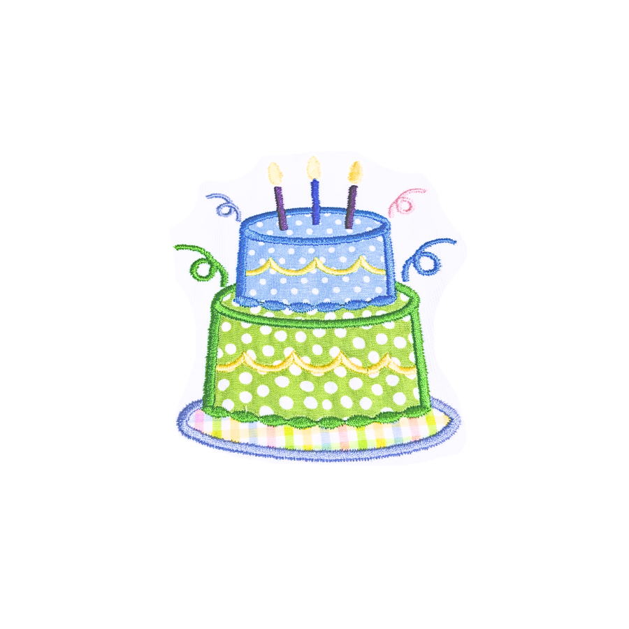 Embroidered Birthday Cake Wreath Sash – Festive Door Decor for Celebrations