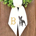 Boston Terrier Wreath Sash | Personalized Embroidered Dog Wreath Sash