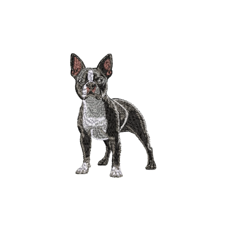 Personalized Boston Terrier Embroidered Wreath Sash — Cotton & Canvas Door Décor (54" × 5")