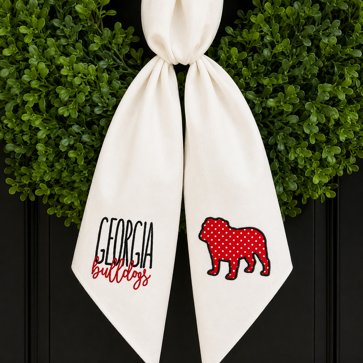 Georgia Bulldogs Wreath Sash – Personalized Door Décor