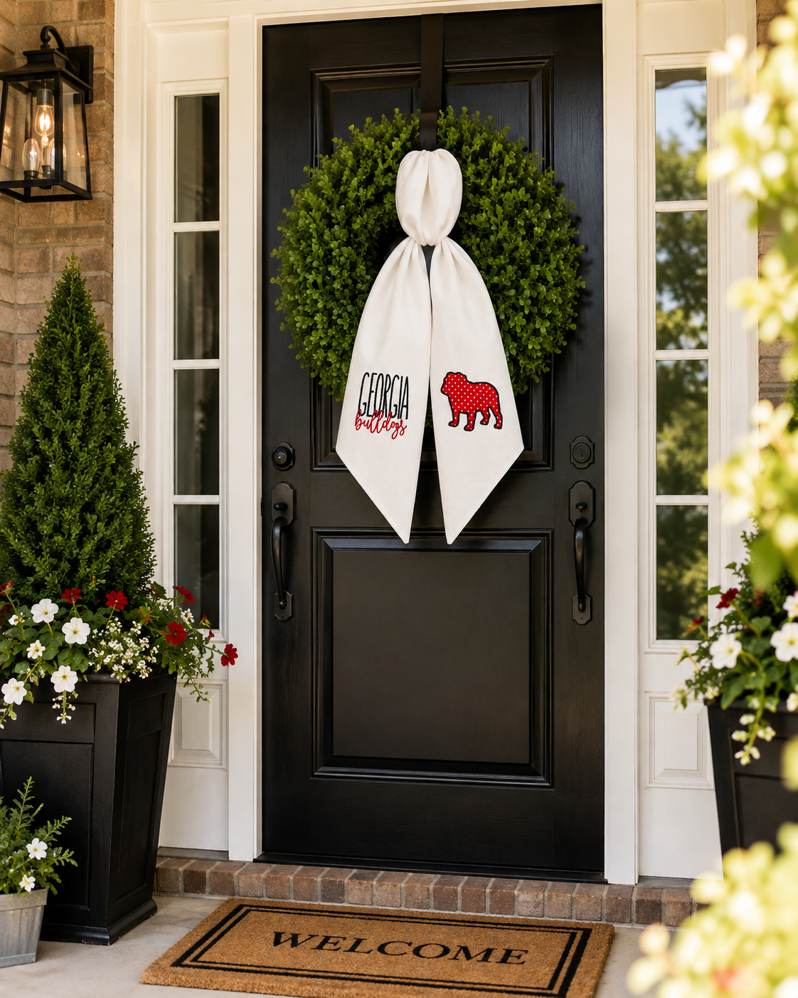 Georgia Bulldogs Wreath Sash – Personalized Door Décor