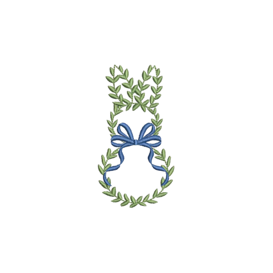 Personalized Greenery Bunny Wreath Sash – Monogrammed Spring & Easter Door Décor