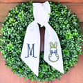 Personalized Greenery Bunny Wreath Sash – Monogrammed Spring & Easter Door Décor