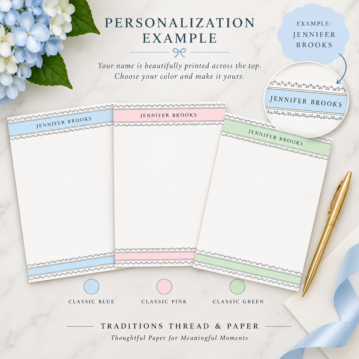 Classic Personalized Letter Writing Stationery