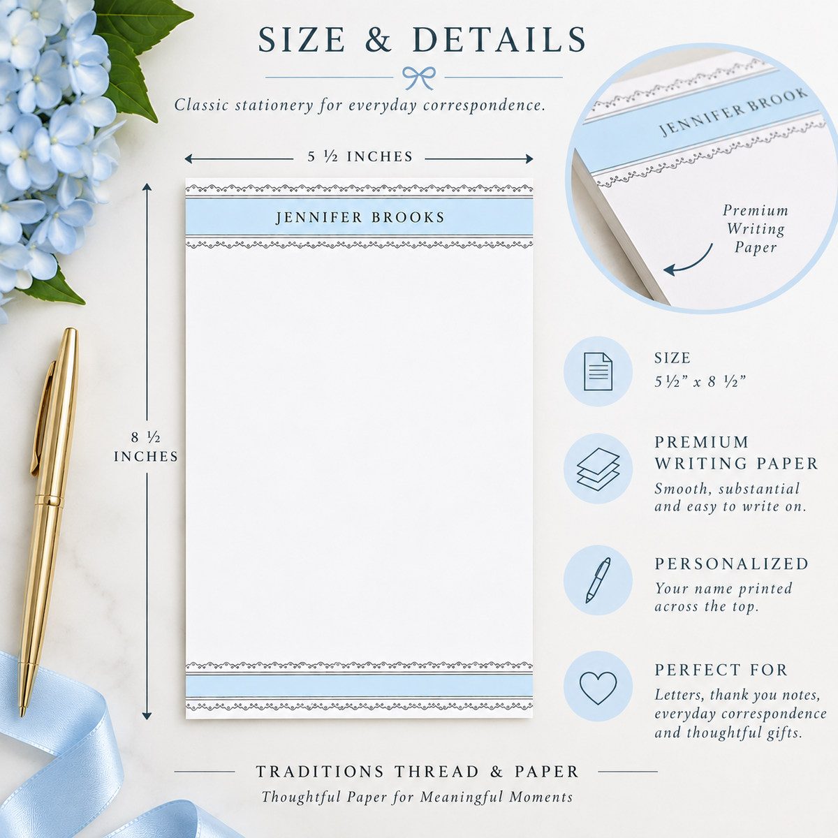 Classic Personalized Letter Writing Stationery