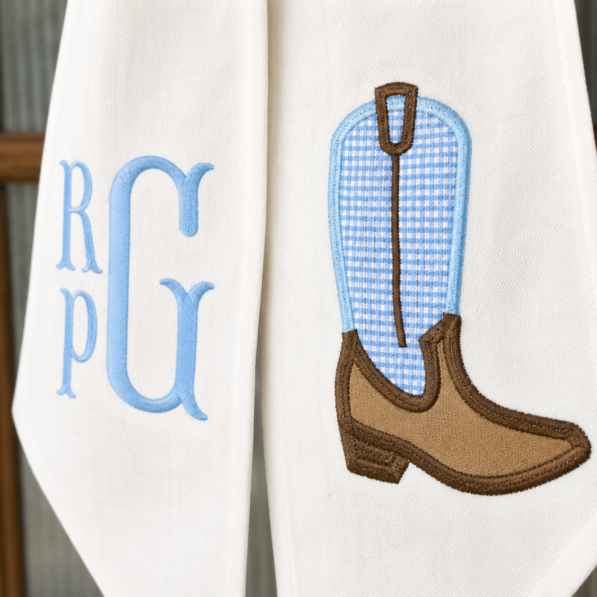 Personalized Baby Boy Cowboy Boot Wreath Sash | Western Nursery Decor | Custom Monogram Wreath Sash | Baby Announcement Gift