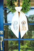 Golden Doodle Monogram Wreath Sash