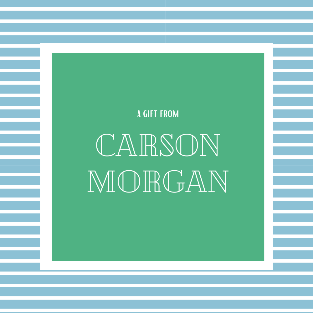 Blue Striped Personalized Gift Tag – “A Gift From” Square Card