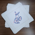Floral Bunny Embroidered Cloth Napkin