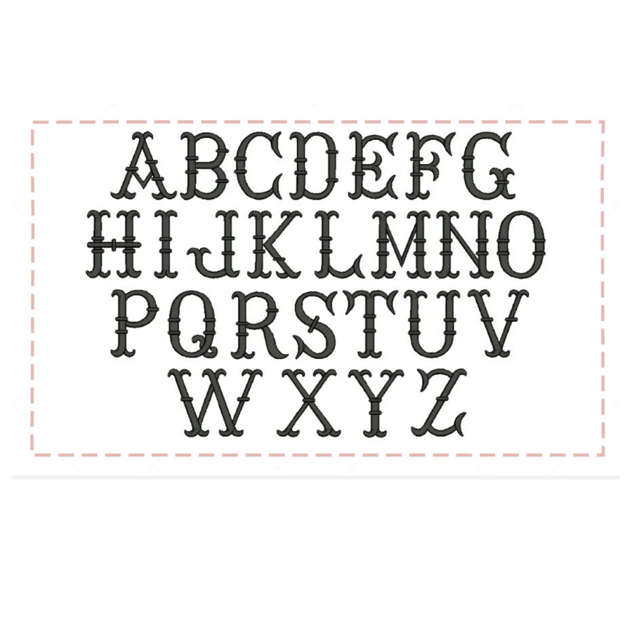 Embroidered  French Fishtail Monogram Wreath Sash