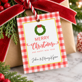 Personalized Christmas Gift Tags | Red & Green Gingham | Set of 24