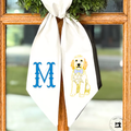 Golden Doodle Monogram Wreath Sash