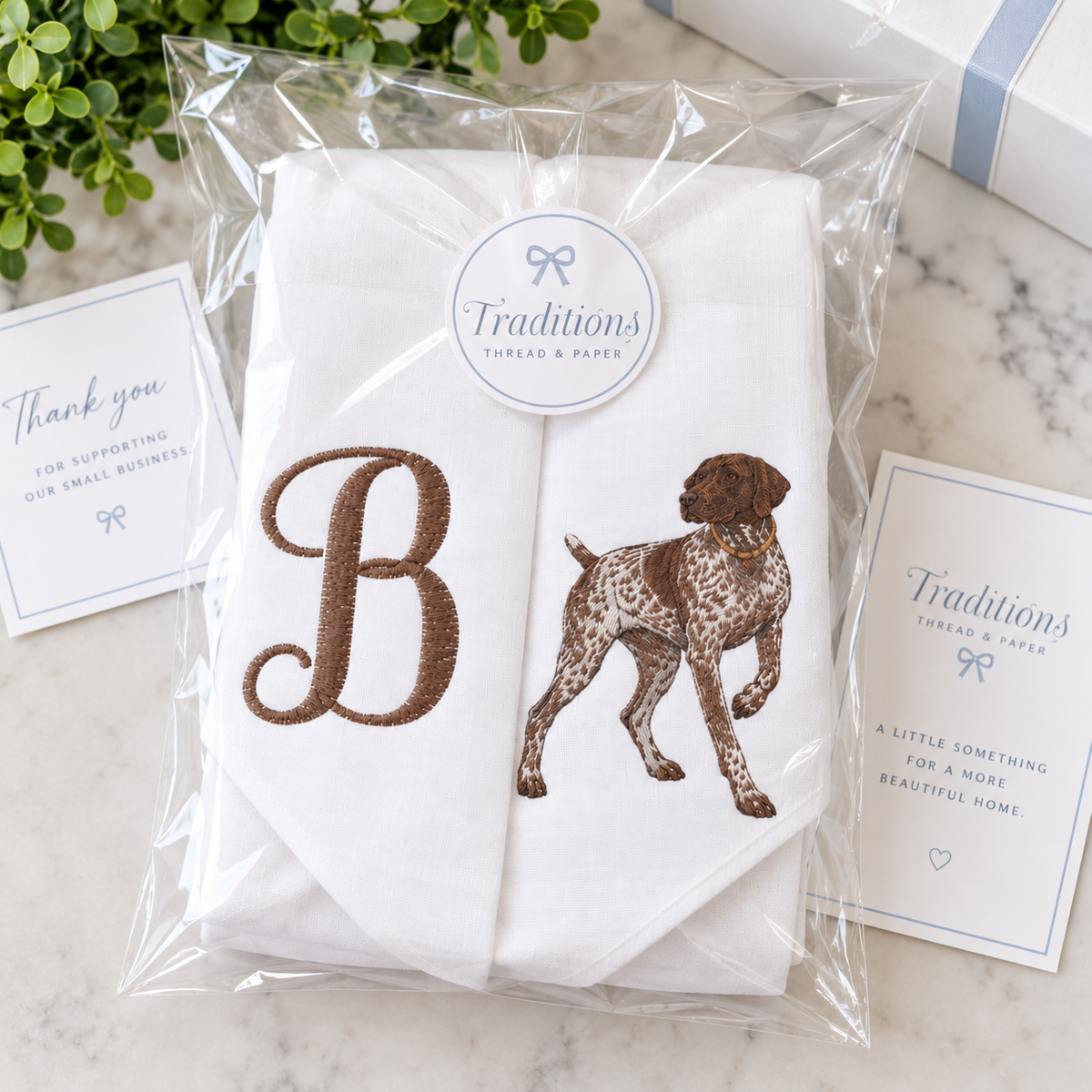 Personalized German Shorthaired Pointer Wreath Sash | Embroidered GSP Door Decor