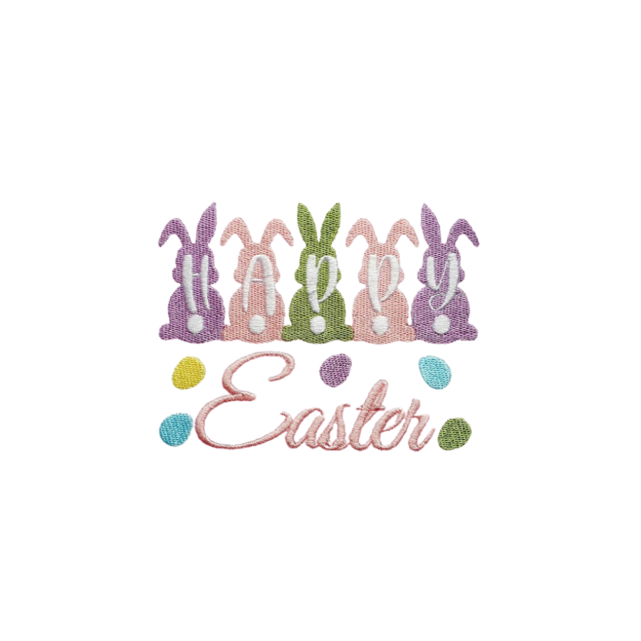 Happy Easter Embroidered Kitchen Towel – Bunny & Egg Design, Decorative Easter Tea Towel, Spring Table Decor Gift